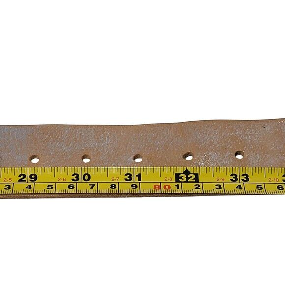 Aeropostale Western Studded Rhinestone Leather Belt Sz S Tan Metallic Silver‎ - Picture 6 of 11